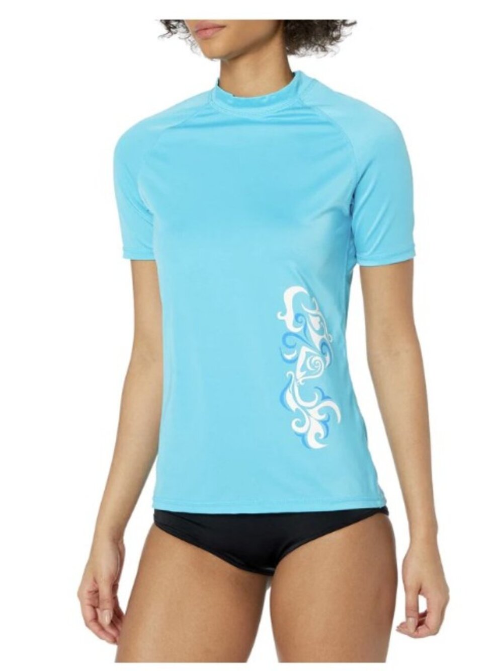 KANU SURF Women's M Breeze II Rashgaurd Aqua beach surf swim shirt SPF 50+
